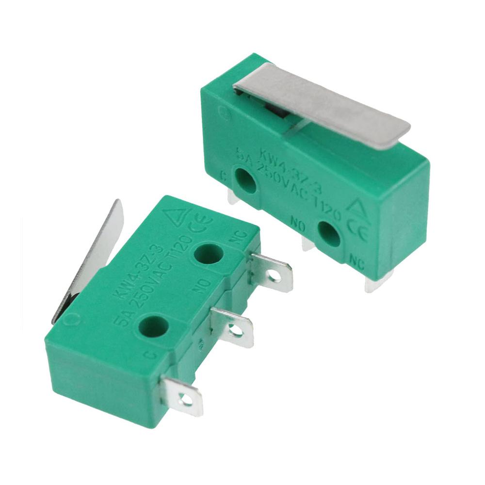 2Pcs KW4-3Z-3 5A 250VAC Micro Switch 3 Terminals with Lever Normally Open