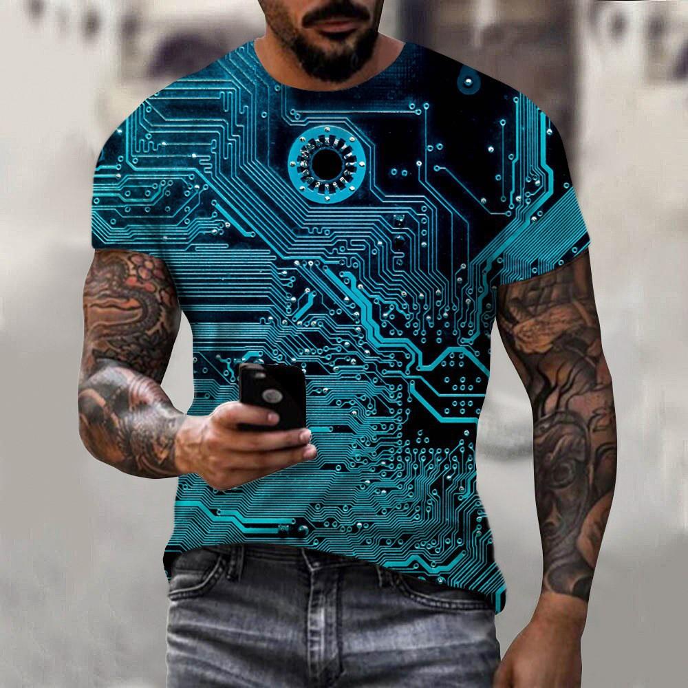 Tricou Nou de Vară Casual Multicolor cu Imprimeu Animal 3D Tricou cu Mânecă Scurtă pentru Bărbați