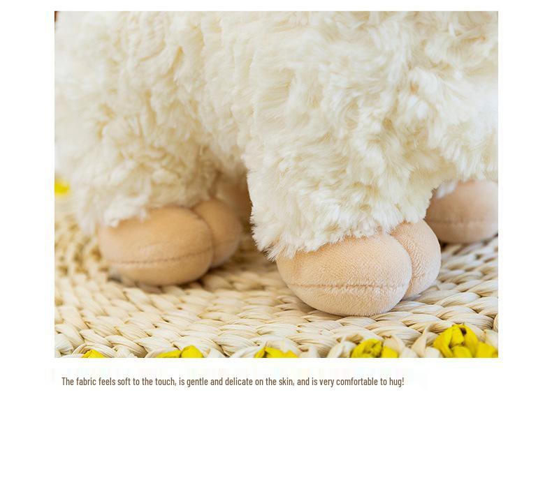 Brown Curly Sheep Plush Toy - Wool Doll for Girls' Birthday Gift