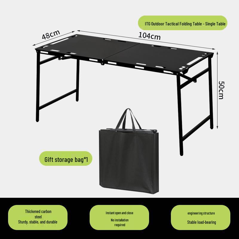 Hydraulic Tactical Folding Table: Portable, Lightweight, No-Assembly Outdoor Camping and Picnic Gear.
