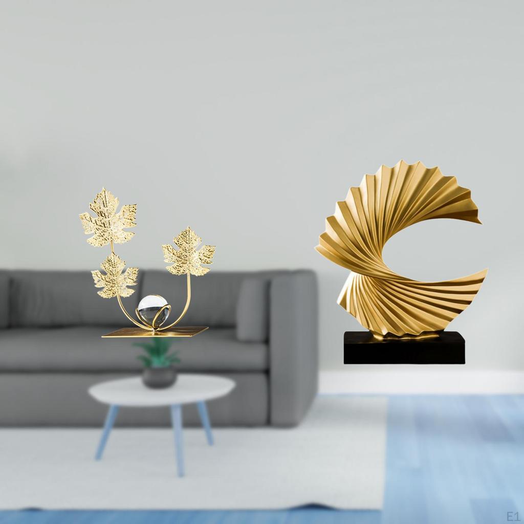 y Oceanic Wave Sculpture Bookshelf Ornament Modern Home Decor Abstract Resin Figurine Bedroom Living