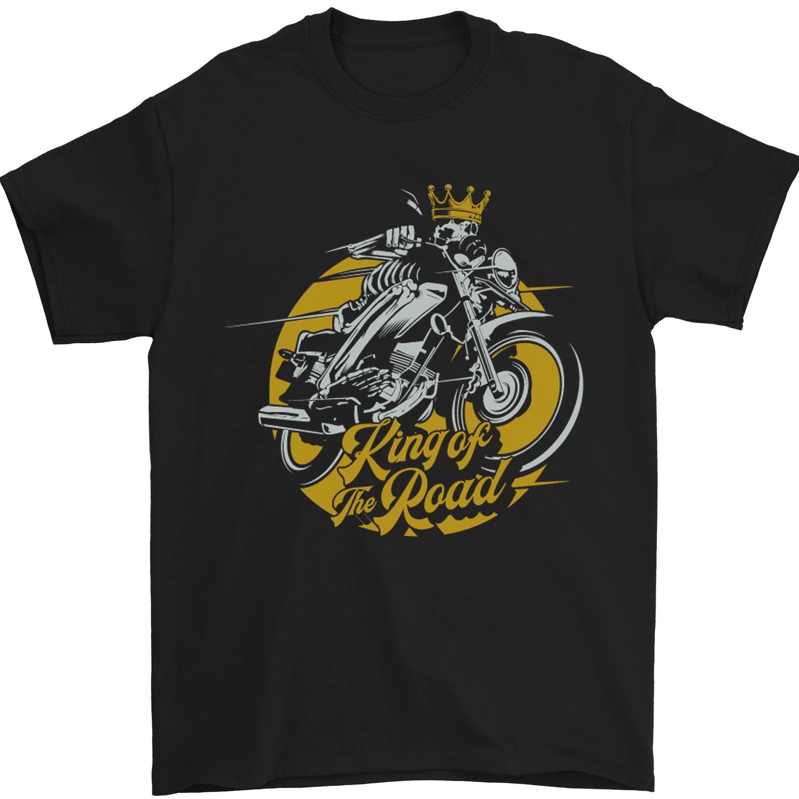 King of the Road Biker Motorcycle Motorbike Mens T-Shirt 100% Cotton S разноцветный