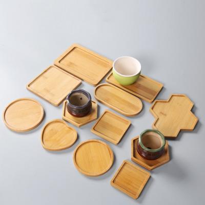 Posavasos de Té de Bambú Bandeja de Bambú Multiforma Almacenamiento de Macetas Posavasos Decoración de Vajilla de Cocina Posavasos Creativos para Café