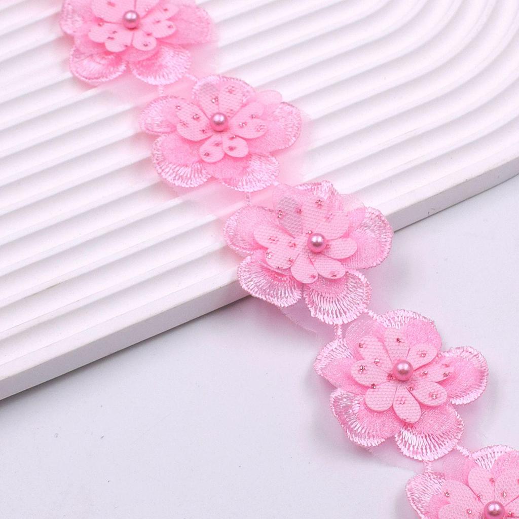 Three-Dimensional Small Flower Embroidery Organza Lace Accessories