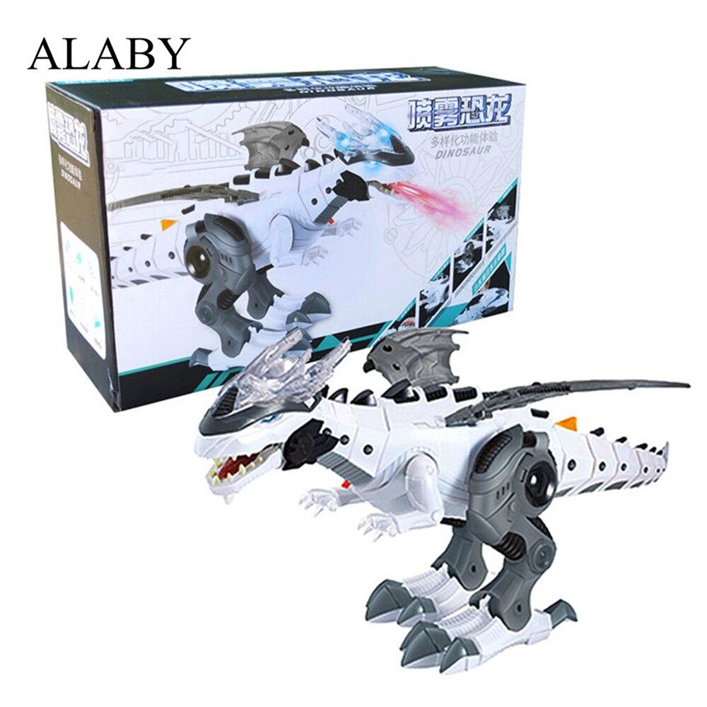 

Интеллектуальная модель динозавра Alaby, электрический механический спрей, электрическая игрушка динозавра, детские игрушки для хобби, мультяшная электронная прогулочная игрушка белый