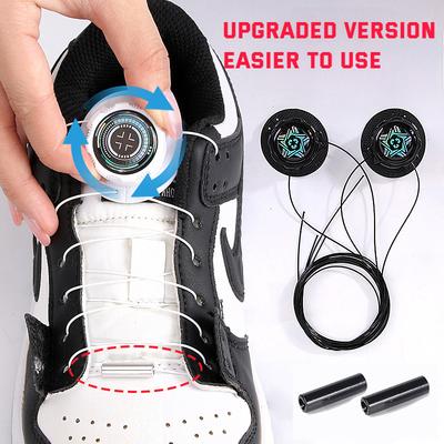 1Pair New Easy Fit Automatic Shoelaces Without Ties Swivel Buckle Elastic Laces Sneakers Adults Kids Lazy No Tie Shoe Laces