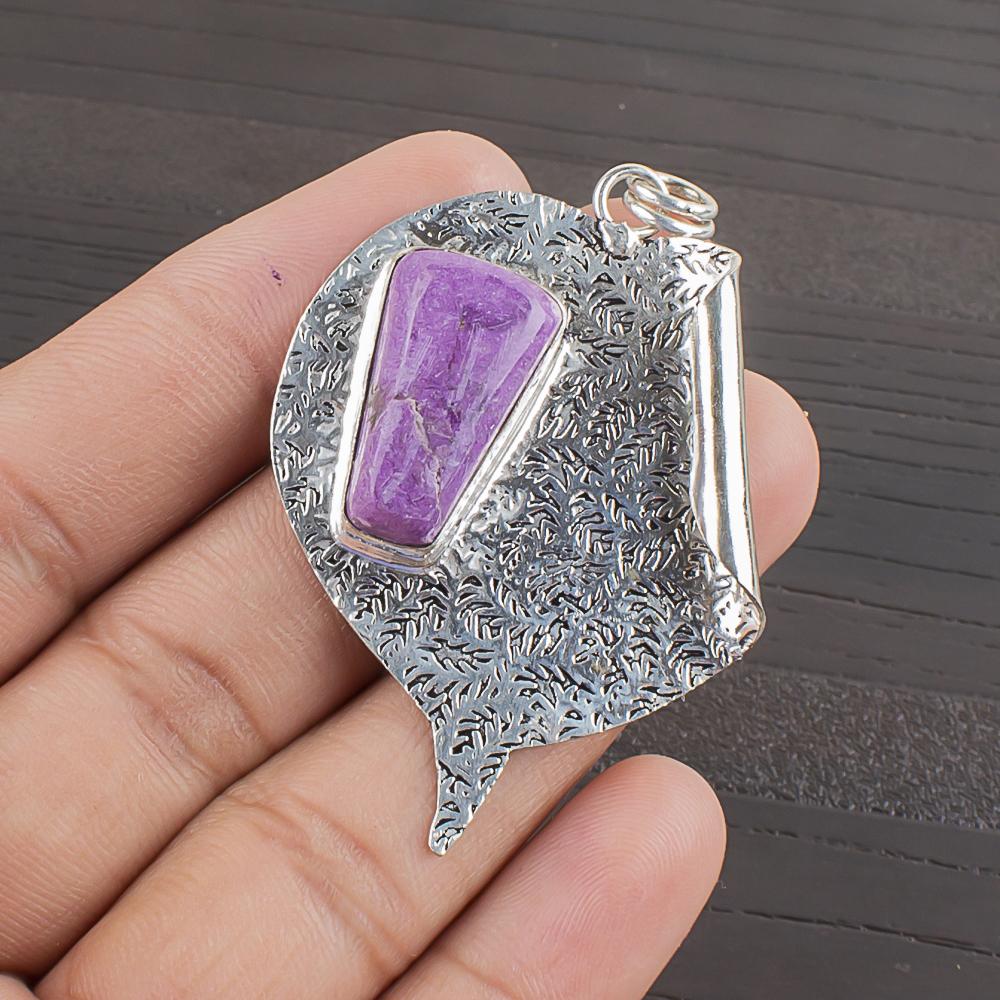 

Natural Purpurite Gemstone 925 Sterling Silver Jewelry Designer Pendant 2.09 AJP-2397