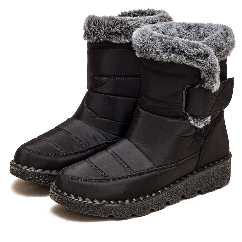 

модные женские сапоги женские сапоги на низком каблуке для зимы ботильоны на платформе зимняя обувь женские легкие меховые ботинки женские туфли на каблуке 44 чёрный