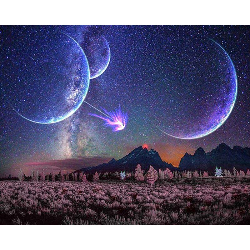 Volle Runde 5D DIY Diamant Malerei Kreuzstich Planet Aurora Nacht Landschaft Mosaik handgemachte Geschenk Kunst