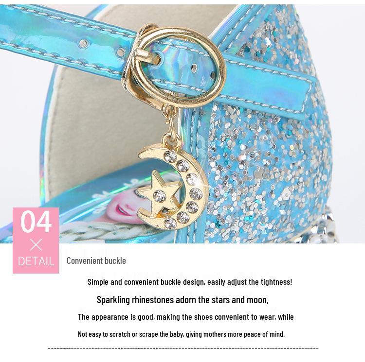 Princess Aisha 2026 Girls' Sandals – Summer Open Toe with Snowflake Rhinestone