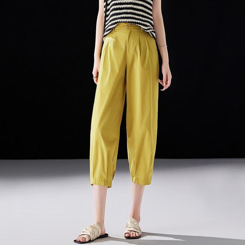 Demana Women's Bare-Feel Elastic Waist Cropped Pants