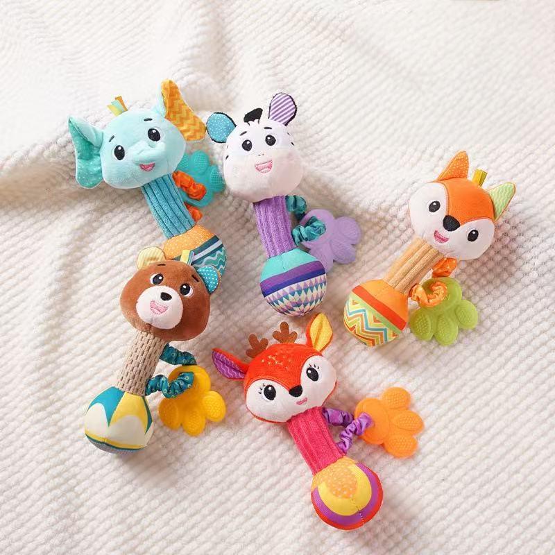 Plush Baby Teether Rattle & Soothing Mobile Toy for 0-1 Year Olds