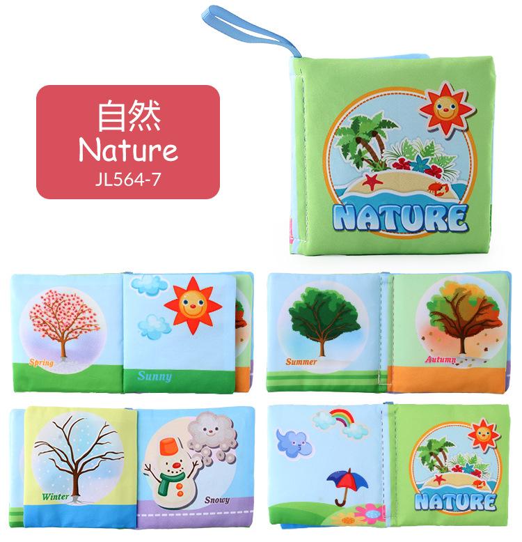 Baby Early education cloth book English animal vehicle cognitive Toys Children Montessori Multiple Types Soft Washable for KIDS