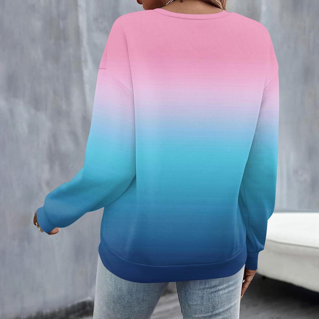 Women's Autumn And Winter Round Neck Long Sleeve Top Printed Casual Sweatshirt