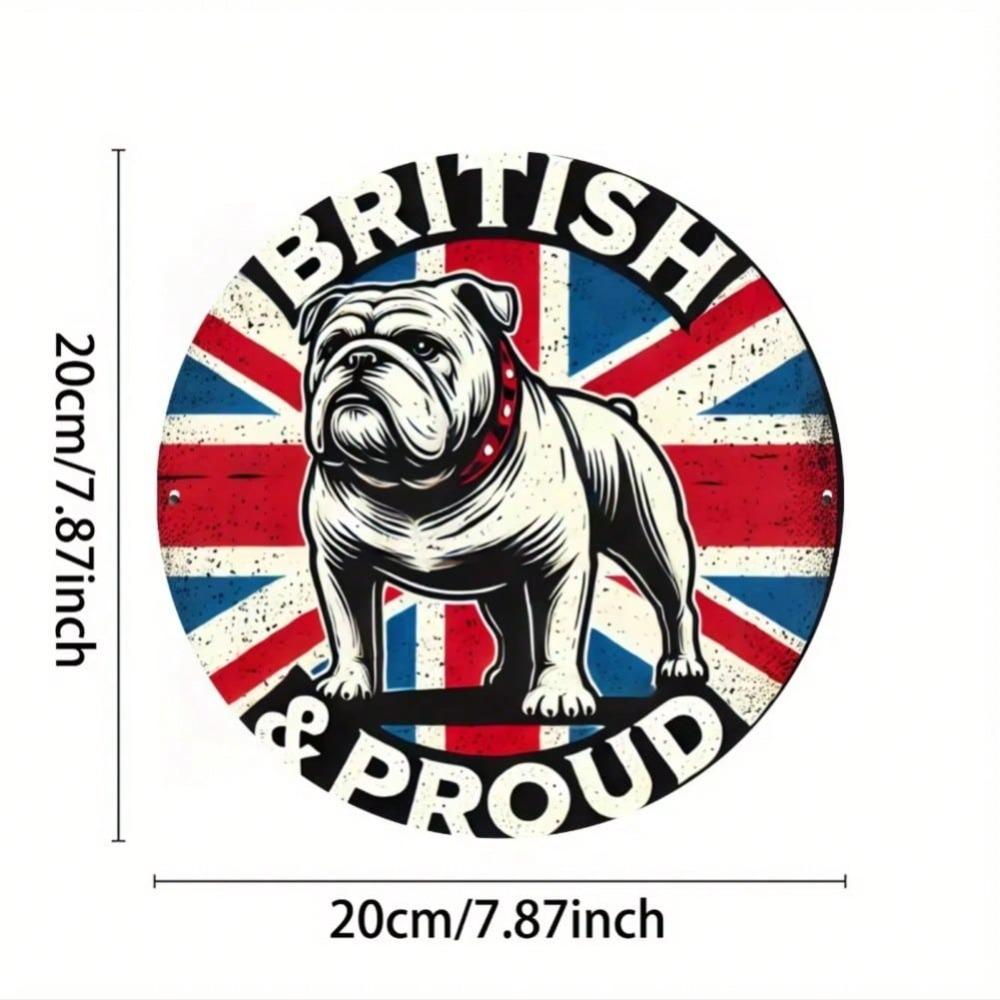 

Металлическая табличка с изображением английского бульдога и флага Union Jack, патриотический декор для стены 20x20