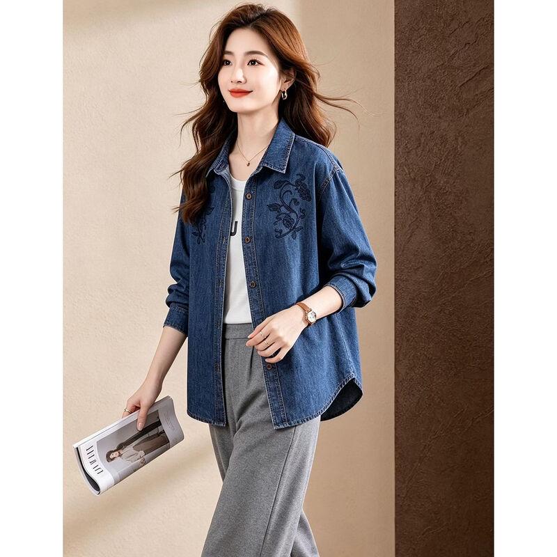 D.F.DEAR Women's Vine Embroidered Button-Down Shirt