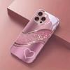 Corazón de Diamante Rosa Brillante Patrón de Moda Rosa para Funda Trasera de iPhone 17 16 Pro Max 15 14 13 12 11 PROMAX