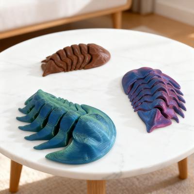 3D-gedruckte Cryptolithus-Figur, beweglicher Trilobit, Fidget-Spielzeug, Calymenina-Modell, Statue, Heim-, Büro-, Schreibtischdekoration, Ornament