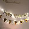 1 Stück Happy Birthday Zugflaggenbanner Lichterkette Baby's erster Geburtstag Party Hintergrund Wand Szene Layout Lichter Zugblumen