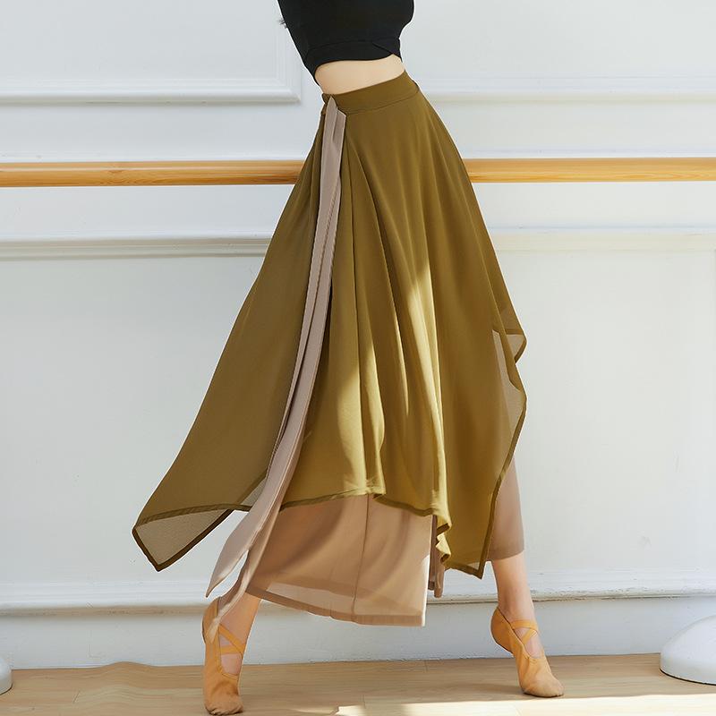 Women's Loose and Flowing Chiffon Dance Pants; Classical Dance Performance Costume; Practice Wide-leg Pants