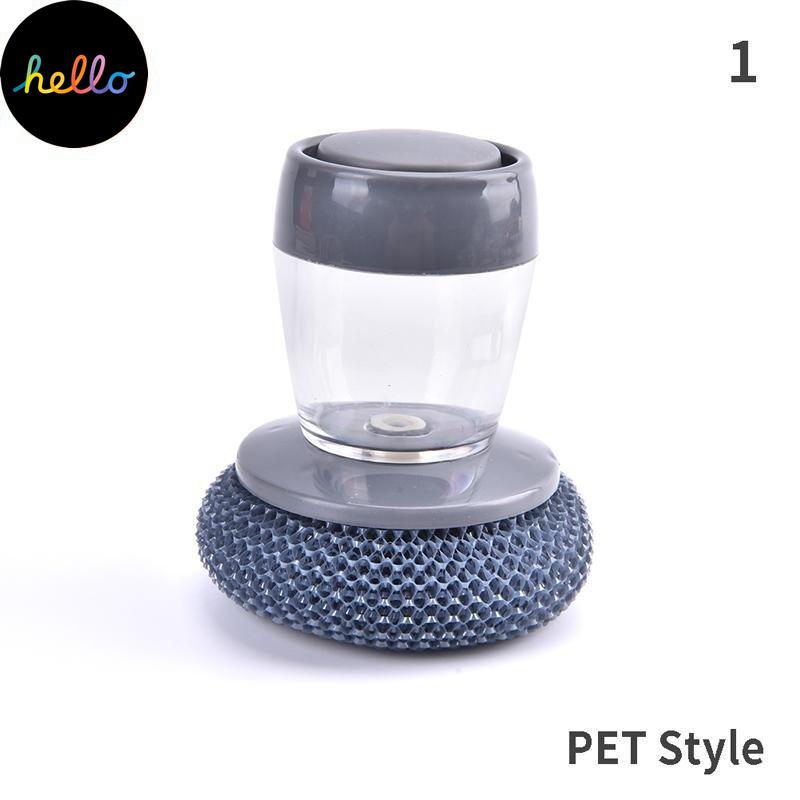 1pcs Kitchen Cleaning Brush 2 In 1 Handle Cleaing Brush with Removable Dishwas Ng Automatically Add Liquid Pot Was Ng Brush
