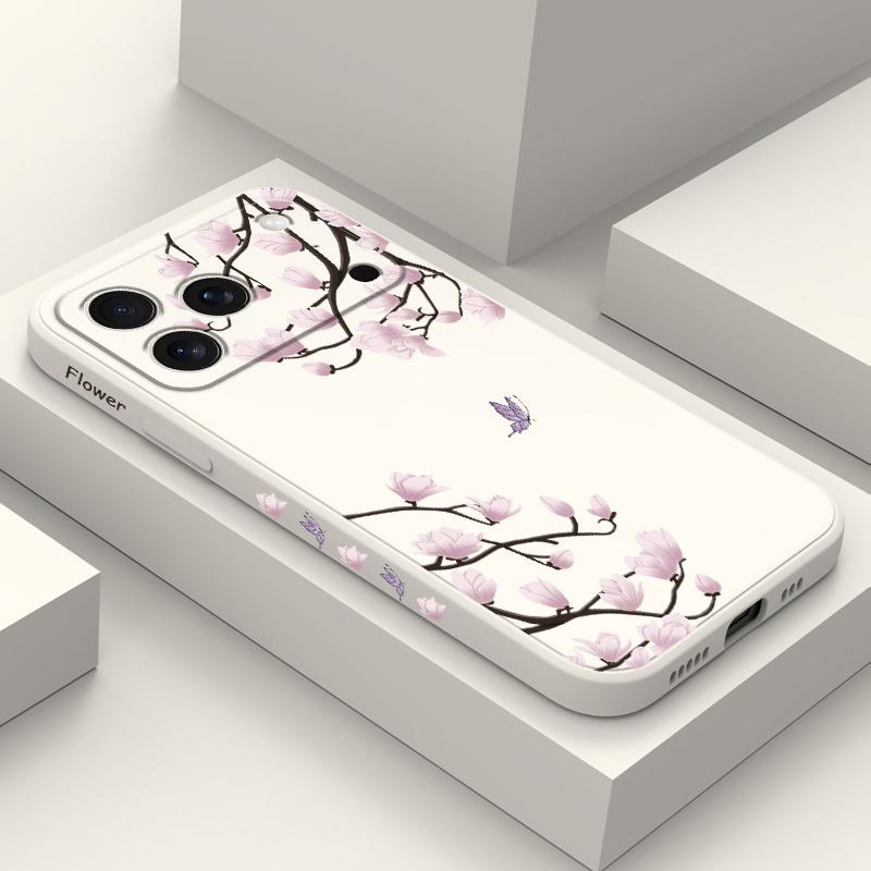 Flower Branch Dance Phone Case For iPhone 17 Air 16 16e 15 14 13 Pro Max Plus Mini Liquid Silicone Soft Cover