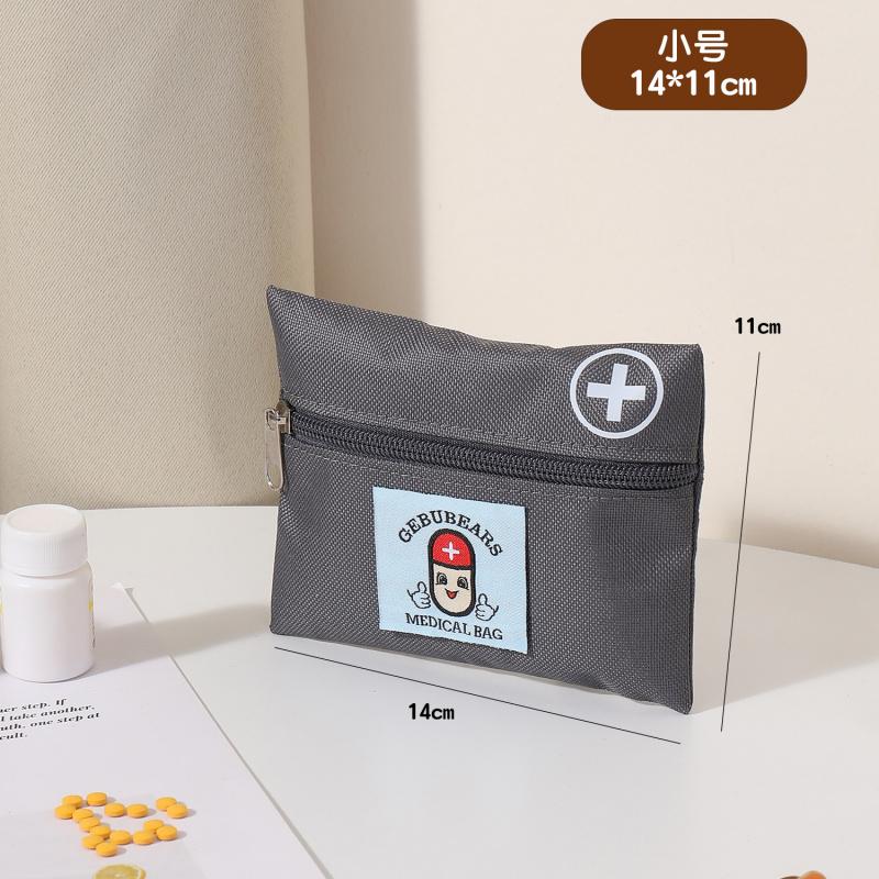 Portable First Aid Storage Bag Oxford Cloth Medicine Organizer Pouch With Zipper Compartments For Home Travel Outdoor Daily Use Small Items