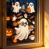 PVC Elektrostatische Stickers Halloween Statische Raamstickers, Glas met Spook Kat Vleermuis Winkel Displays Patronen, Herbruikbare Feeststickers voor Ramen Feest