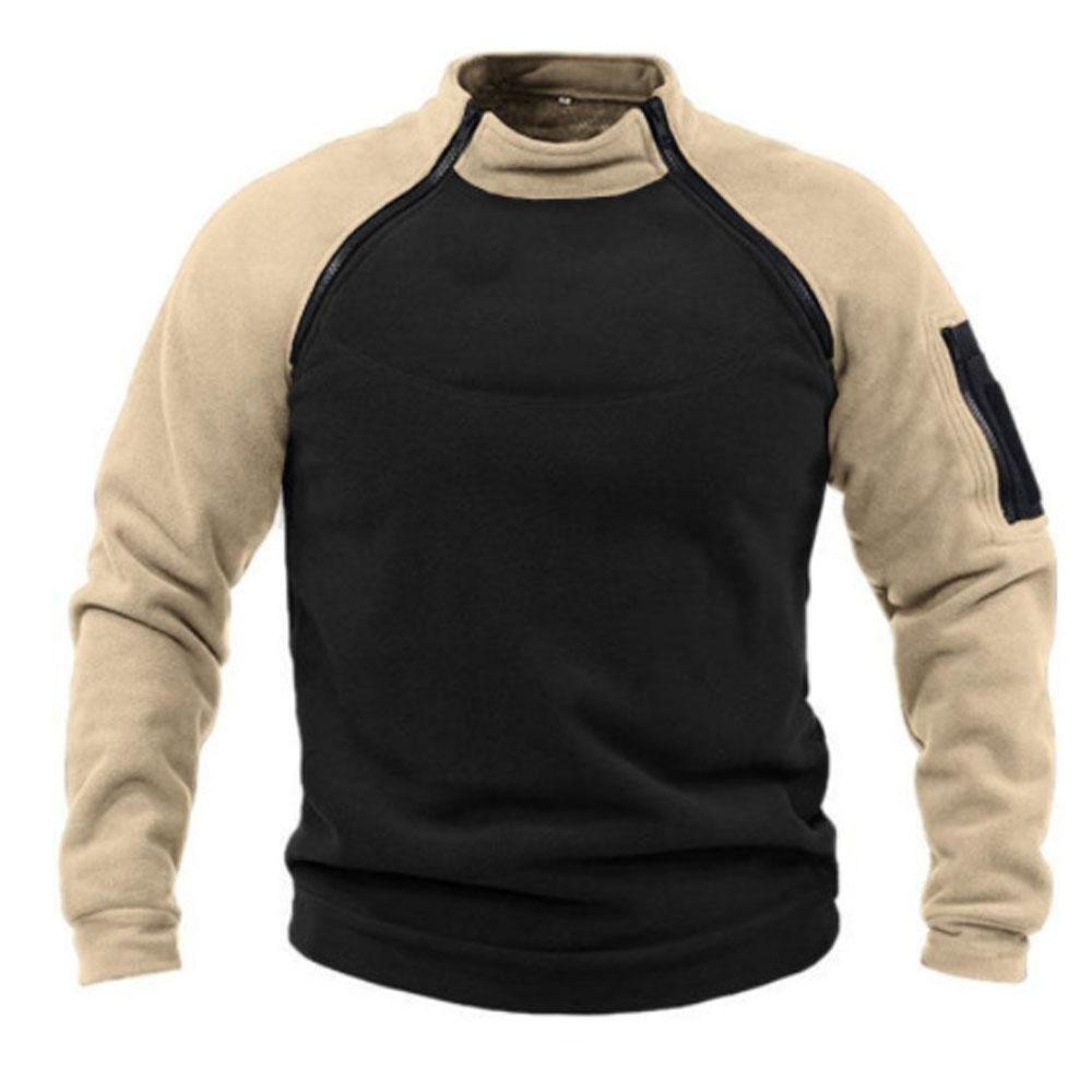 

Модный зимний свитер для мужчин, походы, кемпинг, охота, теплые свитера, облегающий теплый флисовый пуловер на молнии, мужской классический свитер S