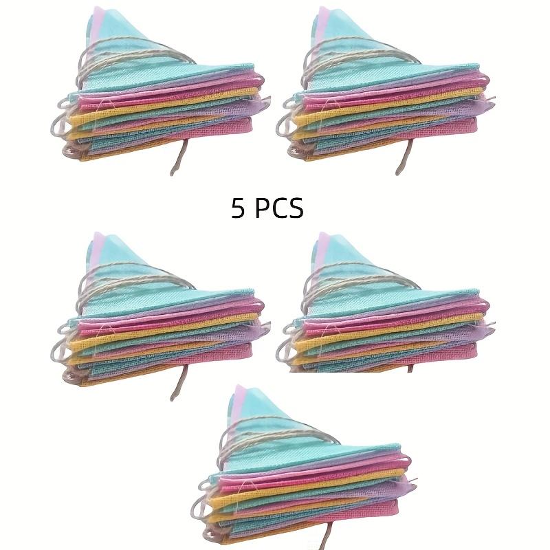5pcs pennant bunting set, multi-color imitation linen, suitable for birthday parties, weddings, classrooms, holiday decorations