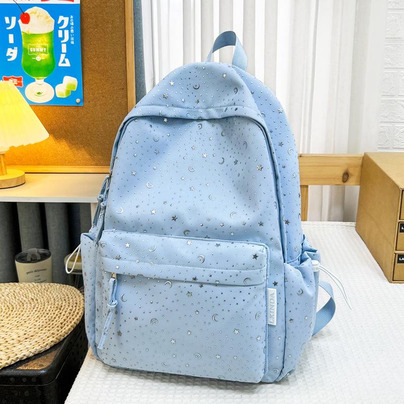 Schoolbag, Japanese-style Star Backpack, INS style student backpack, large capacity, high-appearance double shoulder backpack, school bag for middle