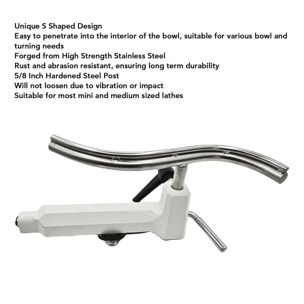Gebogener 5/8" I Drechselwerkzeughalter Edelstahlhalter für vielseitige Holzbearbeitung