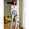 Women's Sexy Strappy Cardigan T-shirt Short V-neck Loose Long-sleeved Top