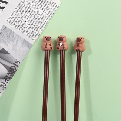 10 szt. kreskówka słodkie kapibara ołówki silikonowe nakładki na długopisy dla dzieci słodkie przedłużacze ołówków artykuły papiernicze artykuły szkolne