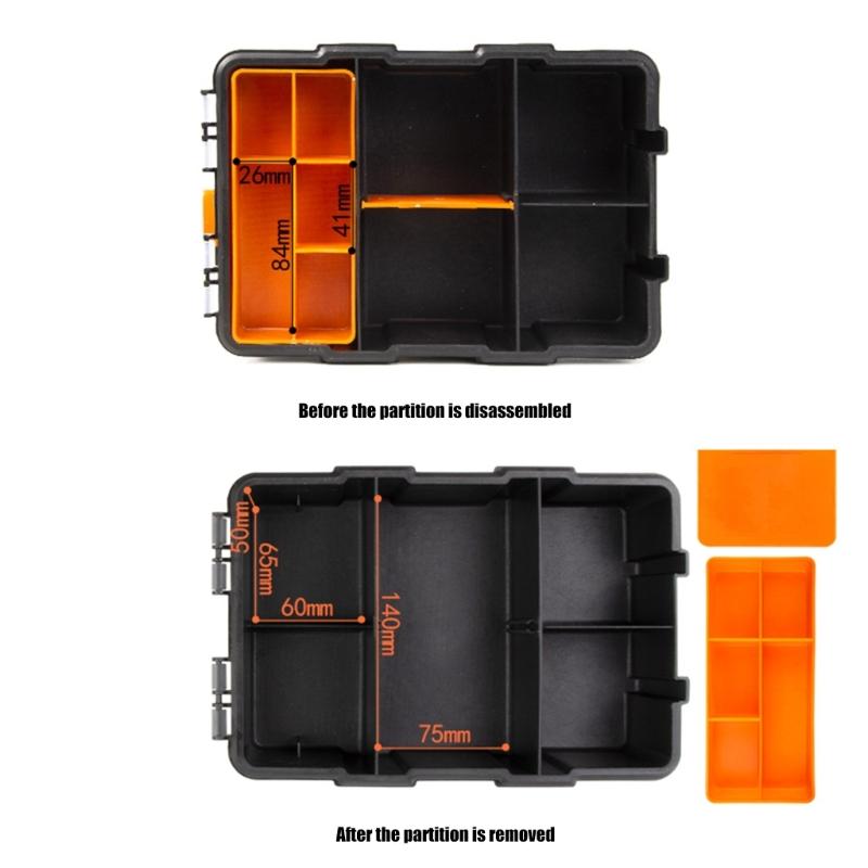 Transparent Plastic Tool Organizer Boxes Adjustable Compartments Secure Latches Ergonomic Handle for Hardware Accessories