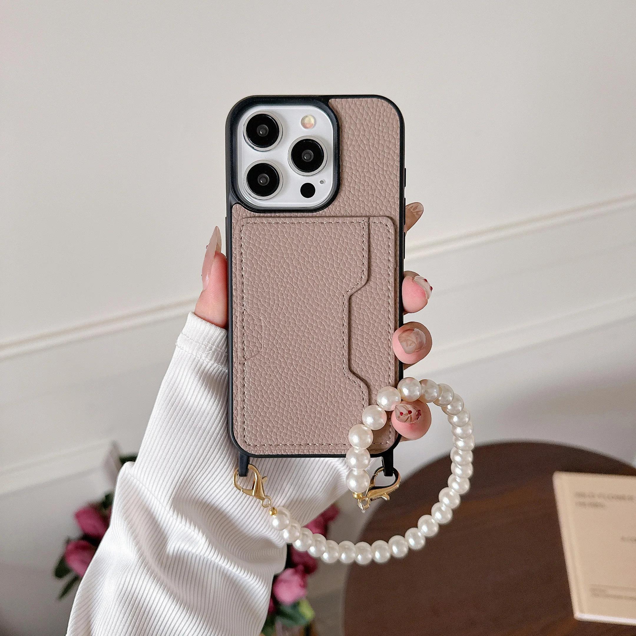 

Кожаный ремешок на запястье с держателем для карт Чехол для телефона для IPhone 15 14 13 12 11 Pro Max 15 14 Plus Защитный противоударный чехол For iPhone 11 Pro верблюд