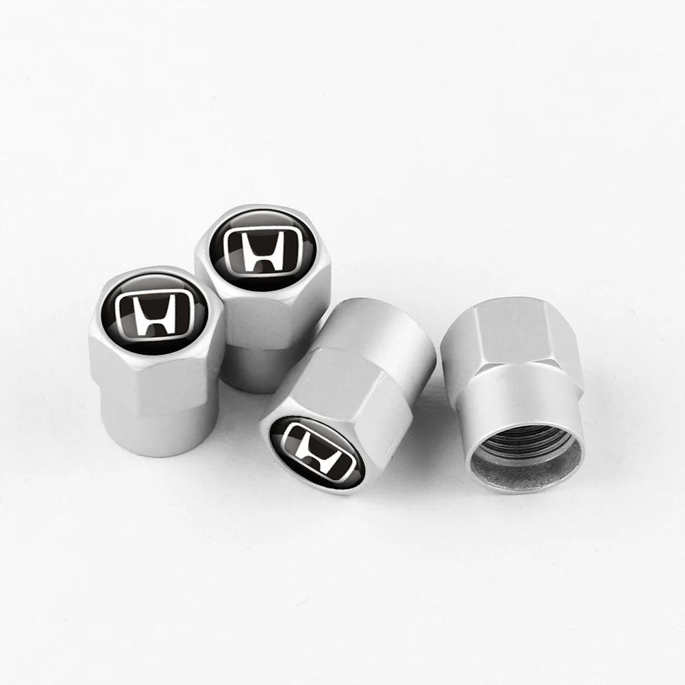 4Pcs Car Wheel Tire Valve Caps Metal Stem Cover Auto Accessories For Honda Civic City Accord Odyssey Fit Spirior Freed CRV Jazz