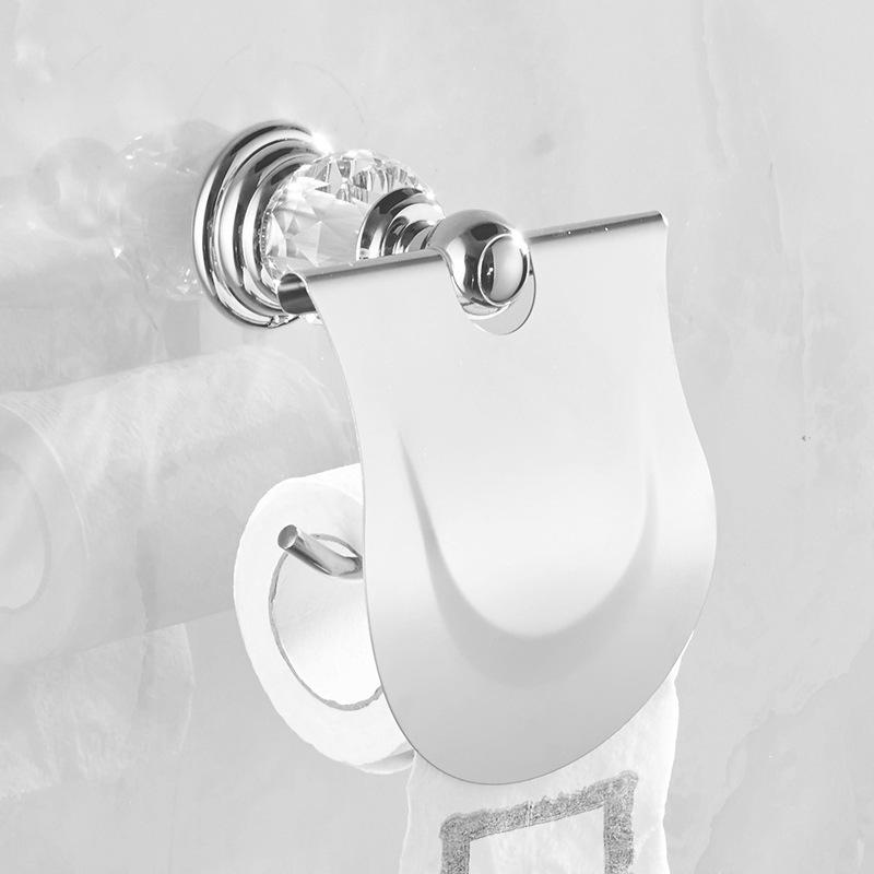 European Style Gold-Plated Crystal Towel Rack - Wall-Mounted, Stainless Steel