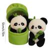 Cute Panda Keychain Cartoon Kawaii Animal Pendant Fashion Bamboo Tube Bag Pendant  Unisex
