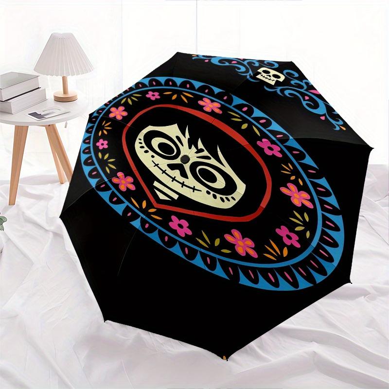 1pc Coco Automatic Folding Umbrella: Compact 8-Bone Design Cartoon Outdoor Travel Companion, Business Umbrella, Christmas Valentine's Day Bi
