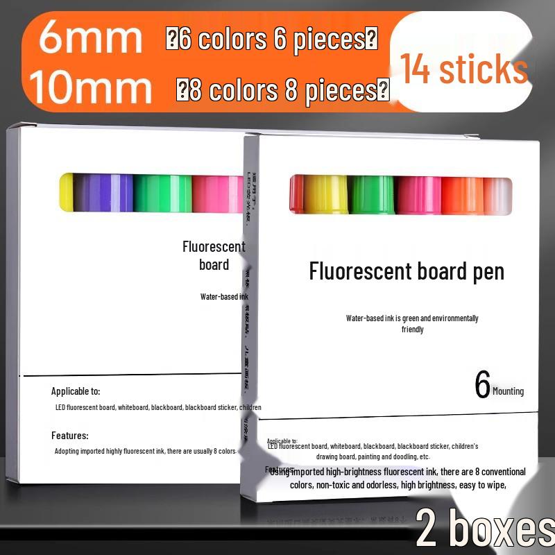 LED Fluorescent Chalk Marker Pen for Electronic Boards and Whiteboards, Water-based.