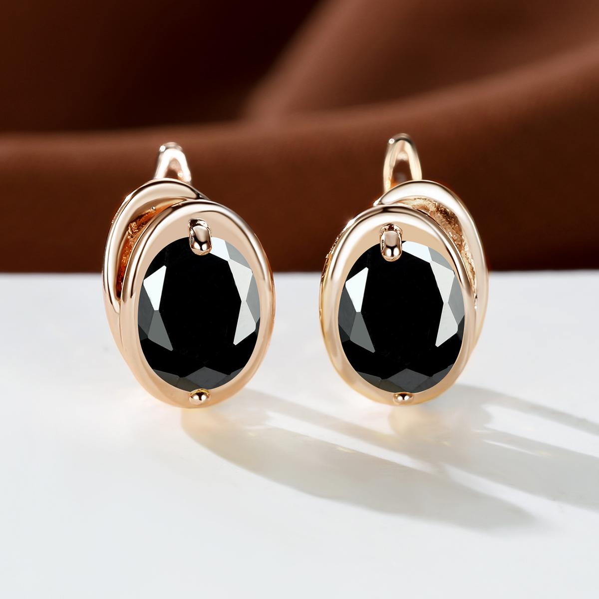 

Свадебные серьги-капли золотого цвета, очаровательные серьги-кольца с камнем, желтый цвет, овальные серьги с камнем для женщин чёрный