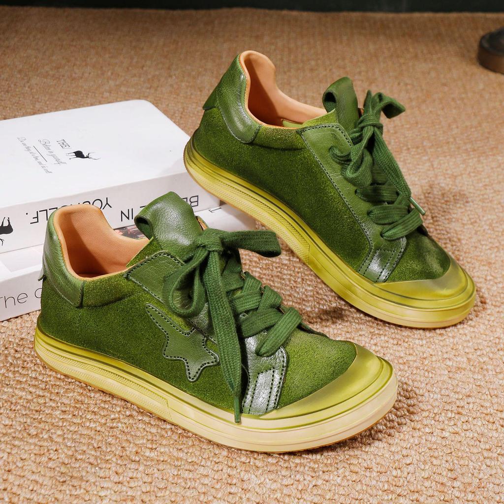 Four Seasons Damen Herbst 2025 Echtleder Schnür-Skateschuhe