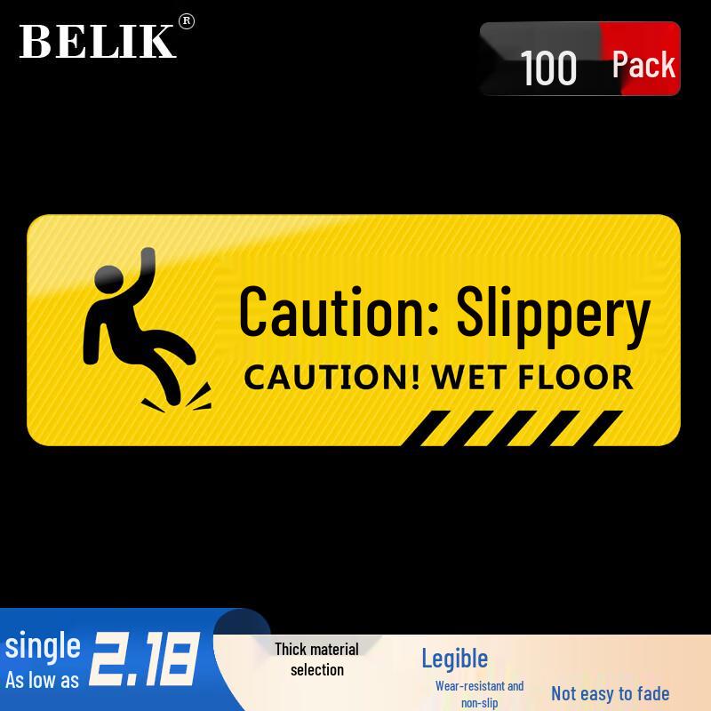 BELIK Caution Wet Floor Warning Stickers