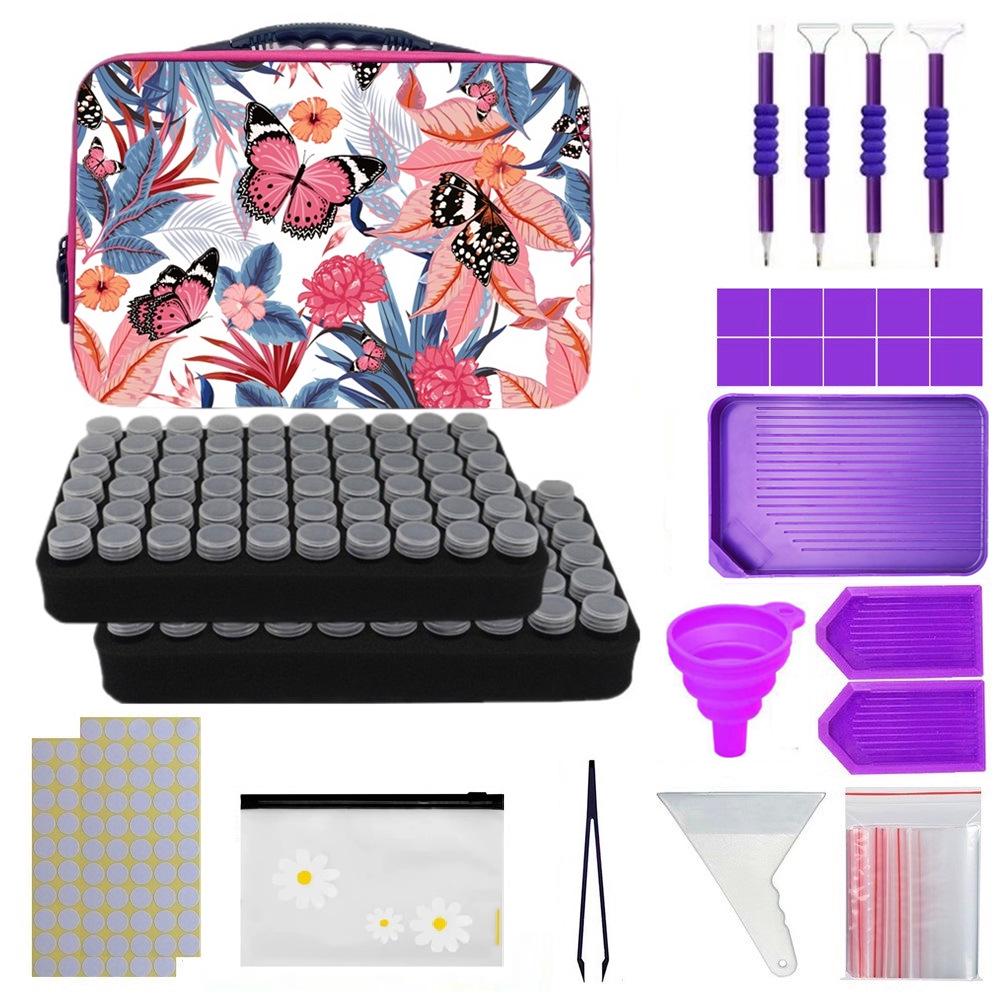 

Органайзер для хранения алмазной мозаики - Ручная сумка с 60/120/140 ячейками для бутылочек, аксессуаров и инструментов для макияжа.