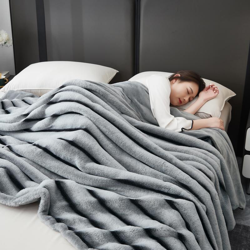 Maillard Faux Rabbit Fur Keep Warm Blanket Autumn Winter High-end Thick Comfortable Bed Blanket for Throw Soft Fluffy Sofa Cover
