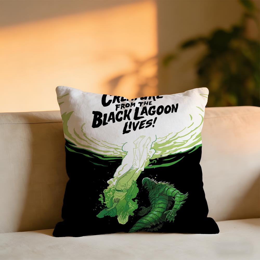 

The Creature From The Black Lagoon Cushion Cover Cozy Velvet Throw PillowSoft Warm Cushion For Sofa Bed 30X30cm