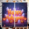 2 Stück Halloween Kürbis Vorhänge - Stangendurchzug   Digitaldruck Technologie   Polyester Material   Dämpft Licht   Privatsphäre