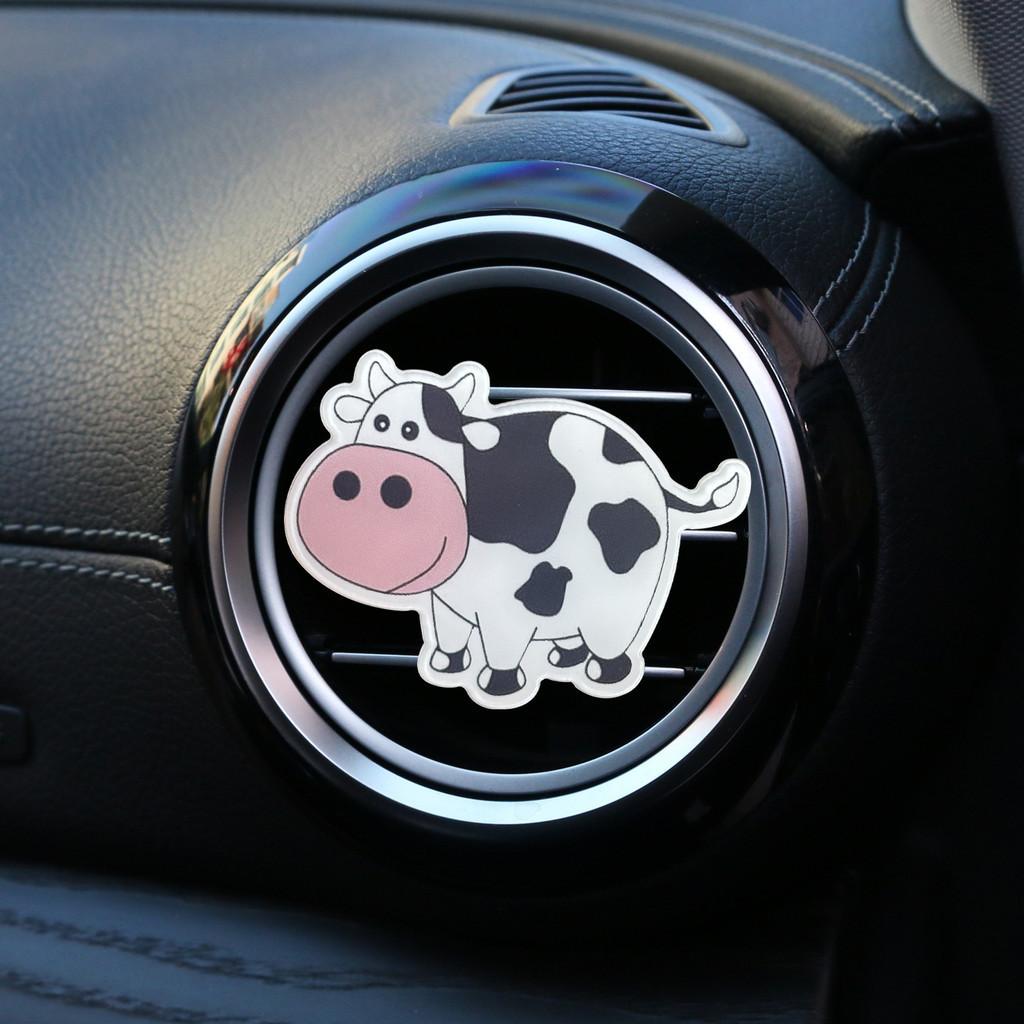 New Acrylic Cartoon Cow Car Perfume Clip Air Vent Decorative Cute Cow