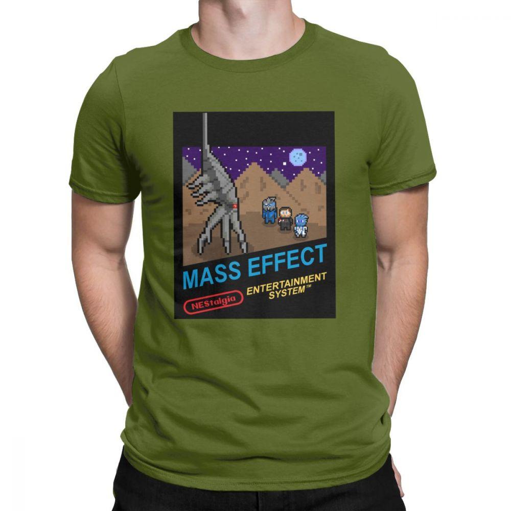 NEStalgia Mass Effect T Shirts  Men  Vintage  Tee Shirt Crew Neck  TShirts Printing Clothing New Arrival